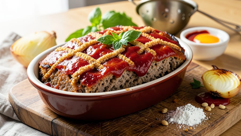 American Meatloaf with Tomato Sauce Recipe: Juicy Glaze-Braised Center and Crispy Top