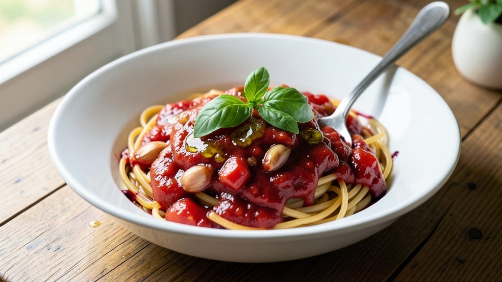 Authentic Italian Red Sauce Recipe From Scratch: Tomato-Puree Simmered to Velvety Perfection