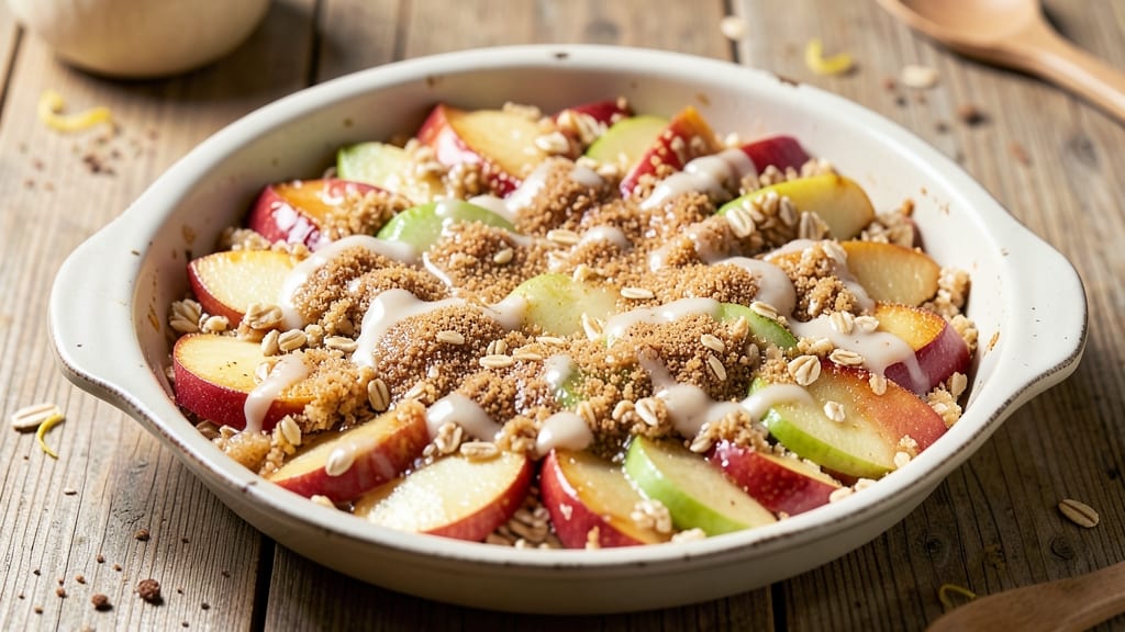 Apple Crisp Recipe with Applesauce: Warm Spice and Cinnamon-Spiced Filling