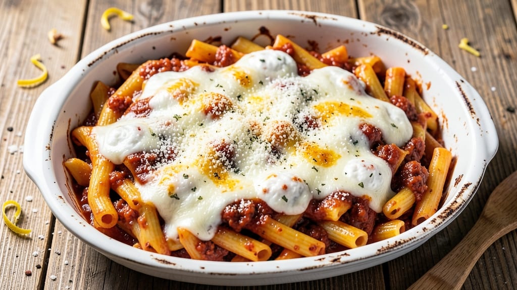 Baked Ziti Recipe with Jar Sauce: One-Pan Cheesy Bake That Beats Takeout