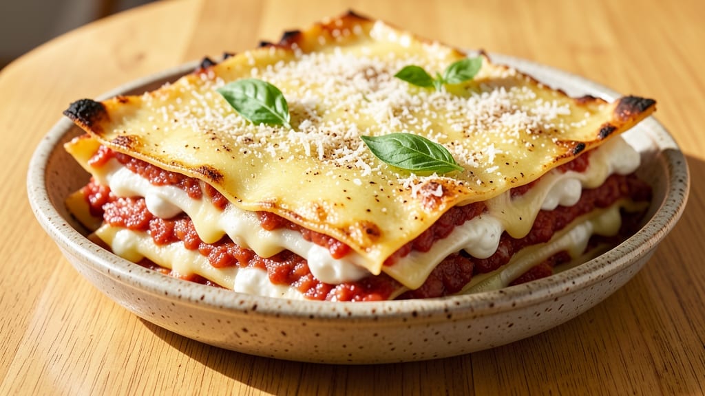 Authentic Italian Lasagna Recipe with Bechamel Sauce and Ricotta: Layered Pasta Heaven with Three Cheese Magic