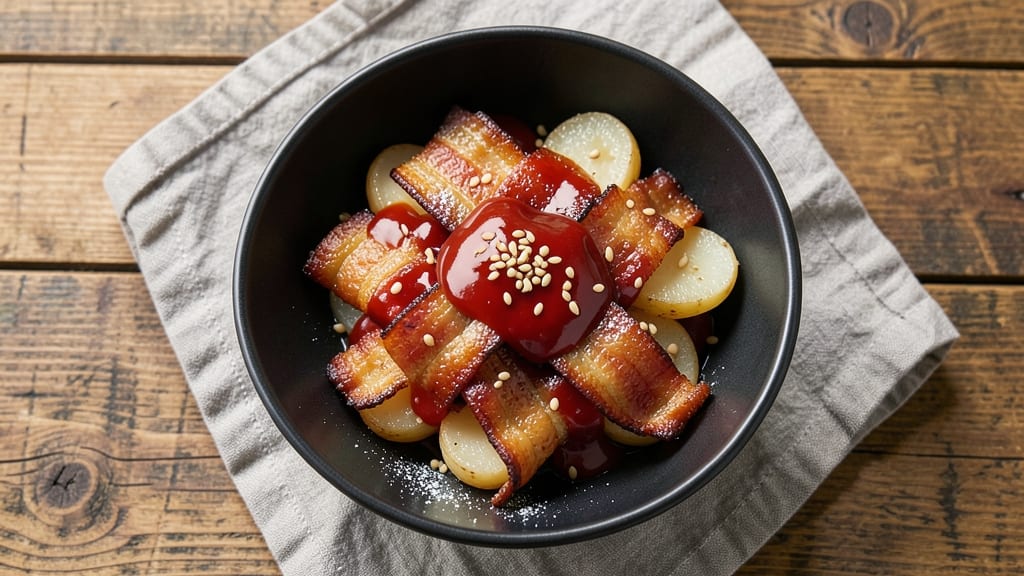 Bacon Wrapped Water Chestnut Recipe with Chili Sauce: Crunchy Bites Packed With Smoky Heat