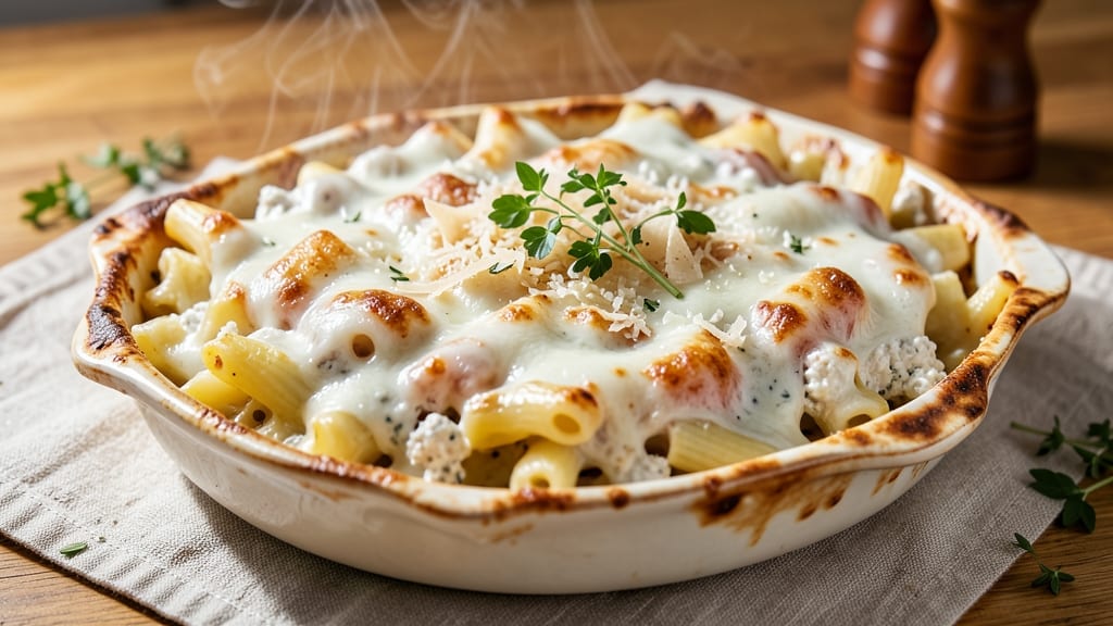 Baked Ziti Recipe White Sauce: Cheesy Crisp-Top Magic in One Pan